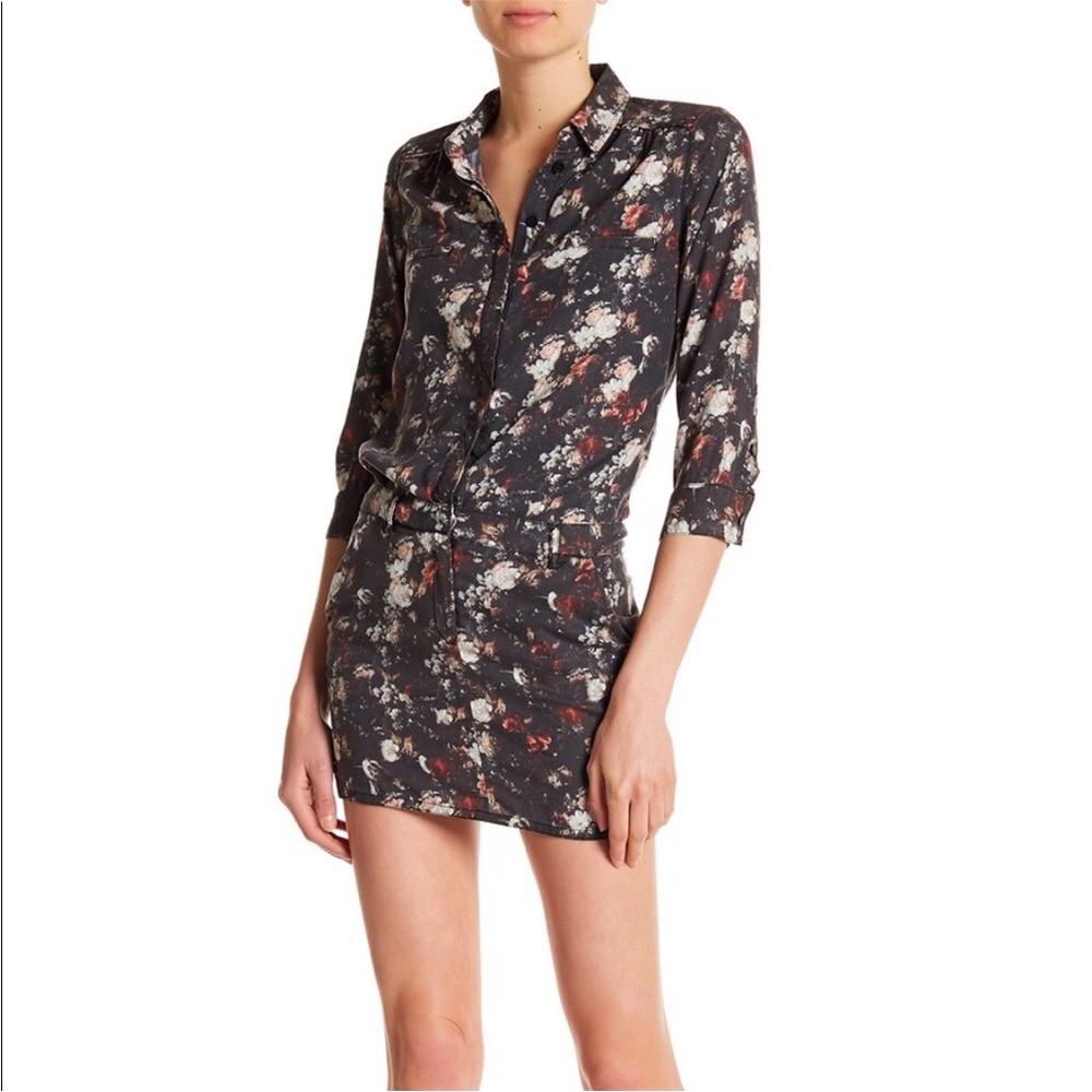 Etienne Marcel Floral Button-Up Mini Dress size Medium